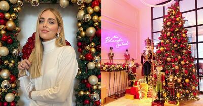  The Blonde Salad, l’ufficio di Chiara Ferragni è pronto per Natale: Albero rosso e oro e maxi soldatini 