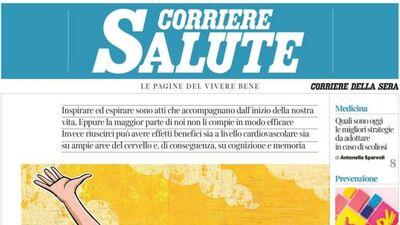  Sul Corriere Salute: un bel respiro contro lo stress (ma bisogna imparare a farlo bene) 