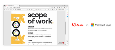  Microsoft Edge integrerà Adobe Acrobat PDF 