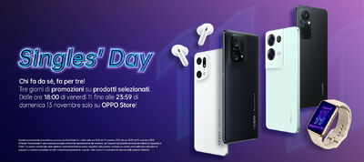  Oppo Single's Day: un weekend all'insegna di offerte e promozioni su Oppo STORE 
