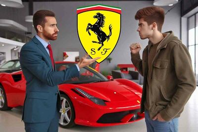  Desidera da sempre acquistare una Ferrari, ma lo deridono in concessionaria: Torna poco dopo e cambia tutto | Allaguida 