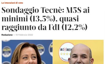  Cala parecchio il gap tra Lega e Pd con l'ultimo sondaggio politico di Tecné 