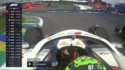  Bearman, che numero: il sorpasso su Hulkenberg in Brasile 