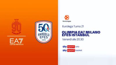  Eurolega, 21^ giornata: Olimpia Milano-Efes Istanbul su Sky 