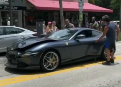  Ferrari Roma tampona una Maserati Ghibli in Florida | Video 