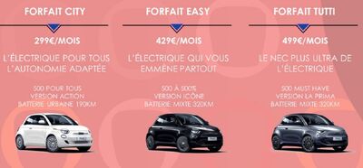  Fiat 500 in Abbonamento in Francia da aprile 