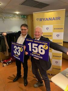  Ryanair investe 3,3 miliardi a Milano: estate 2026 da record 