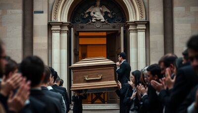  Funerali Bonaccorti, il feretro lascia la chiesa sulle note de Il cielo 