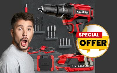  Trapano avvitatore con 14 accessori e luce Led: prezzo WOW con il coupon sconto 
