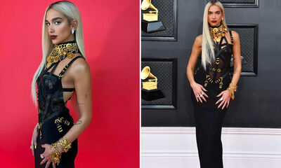  Dua Lipa in abito bondage con oro e catene ai Grammy Awards 2022! 