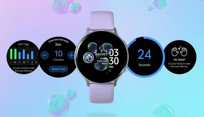  Samsung aggiorna Galaxy Watch e Active 2 e lancia Hand Wash, un'app che ricorda di lavare le mani 