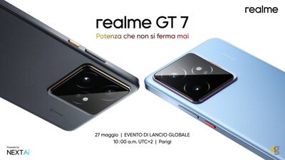  realme GT 7: debutto a Parigi il 27 maggio per lo smartphone di punta con raffreddamento al grafene 