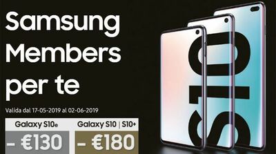  Samsung premia i clienti con smartphone Galaxy che passano a S10 con fino a 180 euro di sconto 