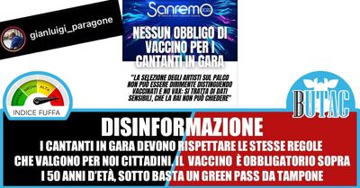  Obbligo di vaccinazione e Sanremo | Butac