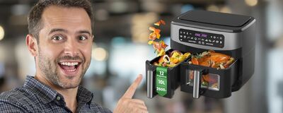  Friggitrice ad aria da 10L con DOPPIO cestello in svendita folle su Amazon 