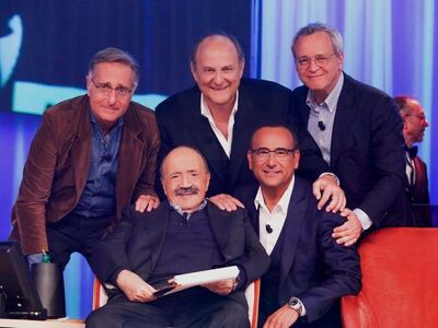  Paolo Bonolis, Gerry Scotti, Carlo Conti: i «Tre tenori» in palcoscenico 